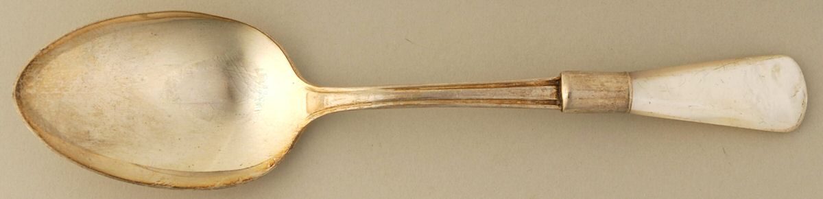 Flatware (Sterling Bolster) Pearl Handle Desert/Oval Soup Spoon by Pearl Handle-1