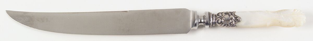 Flatware (Sterling Bolster) Pearl Handle Small Steak Carving Knife,Stnls Prong by Pearl Handle-1