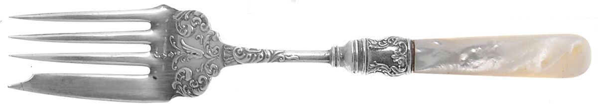 Flatware (Sterling Bolster) Pearl Handle Medium Cold Meat Fork by Pearl Handle-1