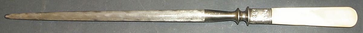 Flatware (Sterling Bolster) Pearl Handle Small Steel Rod Sharpener Knife by Pearl Handle-1