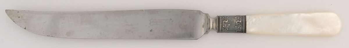 Flatware (Sterling Bolster) Pearl Handle Small Steak Carving Knife,Stnls Prong by Pearl Handle-1