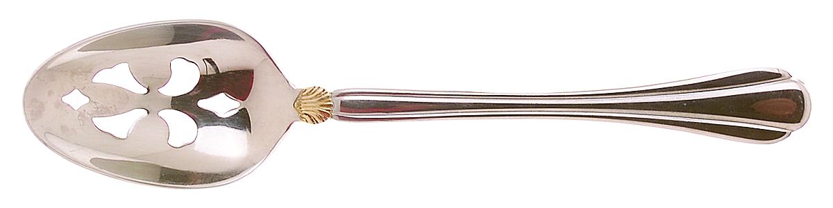 Golden Artesia (Stainless, Gold Accent) Pierced Tablespoon (Serving Spoon) by Pfaltzgraff-1