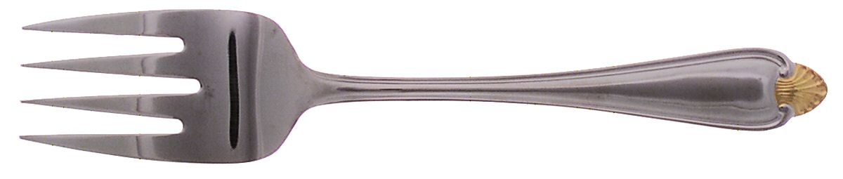 Golden Biscayne Medium Solid Cold Meat Serving Fork by Pfaltzgraff-1