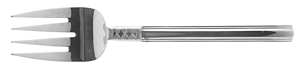 Golden Crossroads (Stainless, Gold Accent) Medium Solid Cold Meat Serving Fork by Pfaltzgraff-1