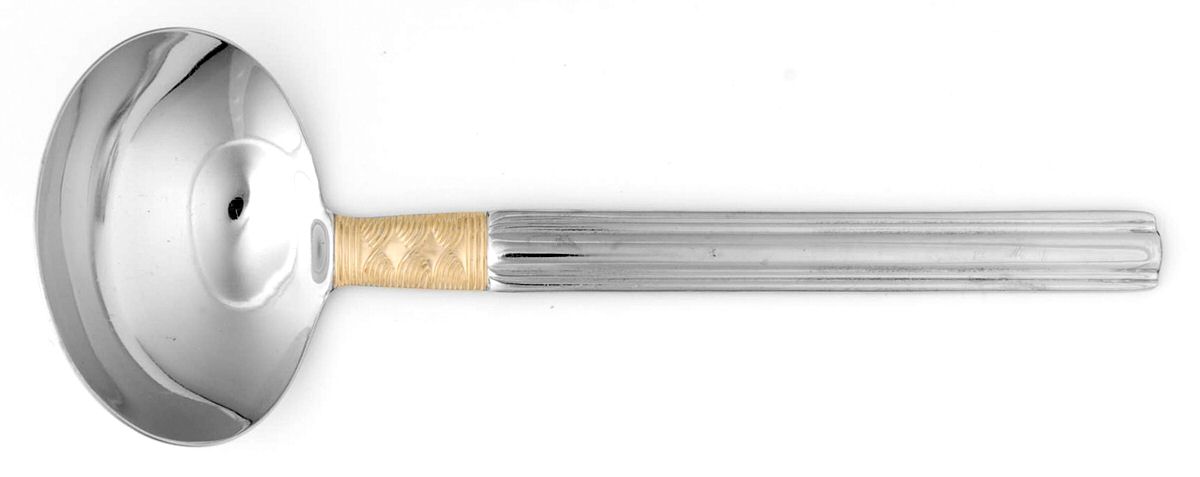 Golden Crossroads (Stainless, Gold Accent) Solid Gravy Ladle by Pfaltzgraff-1