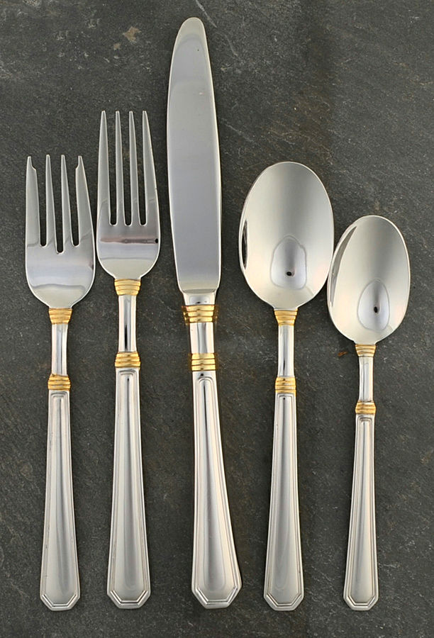 Golden Providence (Stainless, Gold Accent) 5 Piece Place Setting by Pfaltzgraff-1