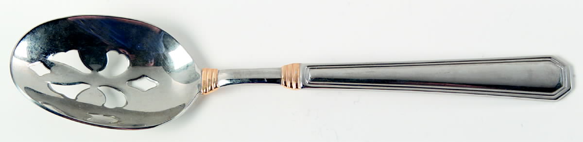Golden Providence (Stainless, Gold Accent) Pierced Tablespoon (Serving Spoon) by Pfaltzgraff-1