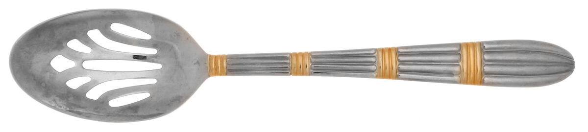 Golden Strata Pierced Tablespoon (Serving Spoon) by Pfaltzgraff-1