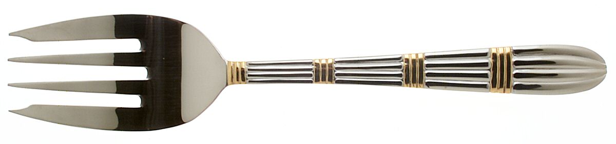 Golden Strata Medium Solid Cold Meat Serving Fork by Pfaltzgraff-1