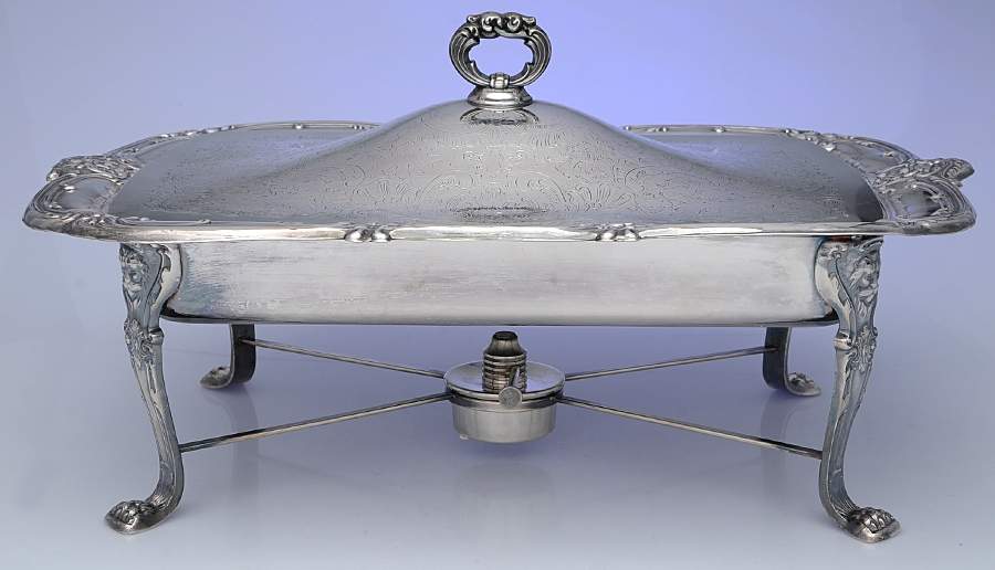Beau Regande (Silverplate, Hollowware) Buffet Server & Lid with Burner by Poole Silver -1