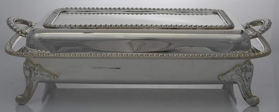 Georgian (Silverplate, Hollowware) Plated Divided Double Vegetable Bowl by Poole Silver -1