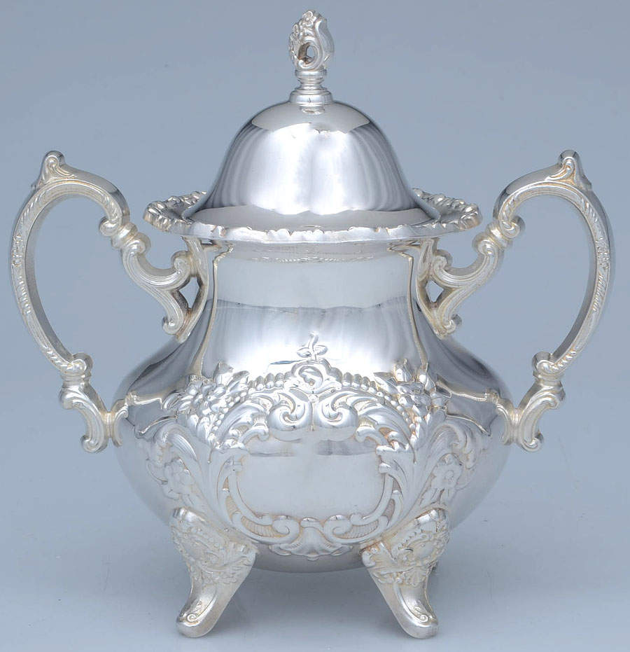 Jack Shepard Reproduction (Silverplate, Hollowware) Sugar Bowl & Lid by Poole Silver -1