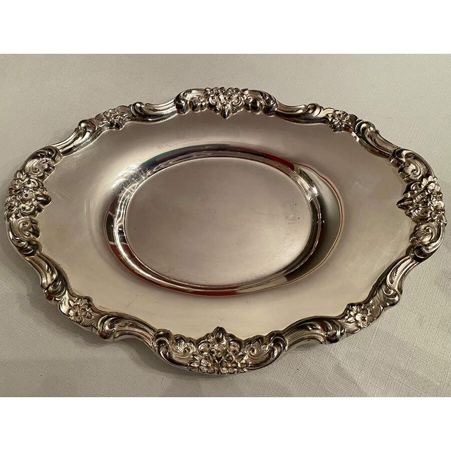 Lancaster Rose (Silverplate, Hollowware) Underplate for Gravy Boat by Poole Silver -1