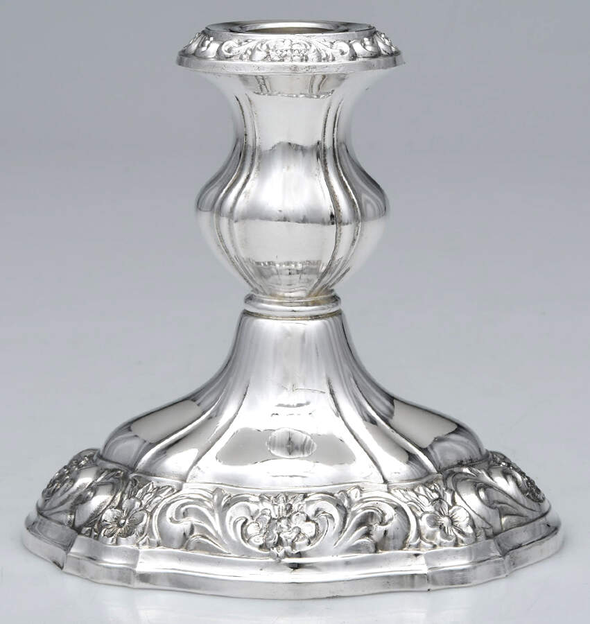 Lancaster Rose (Silverplate, Hollowware) Plated Console Candleholder by Poole Silver -1