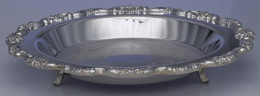 Lancaster Rose (Silverplate, Hollowware) Footed Pie Plate by Poole Silver -1