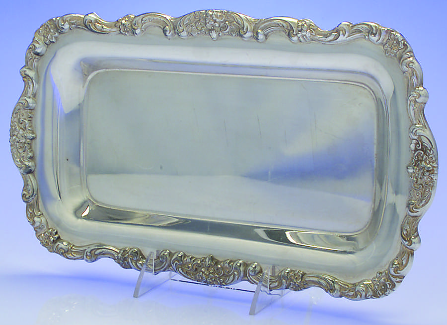 Lancaster Rose (Silverplate, Hollowware) 13" Bread Tray by Poole Silver -1