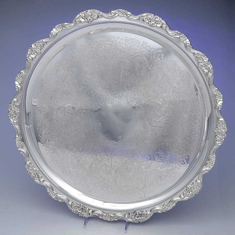 Lancaster Rose (Silverplate, Hollowware) Round Tray For Punch Bowl by Poole Silver -1