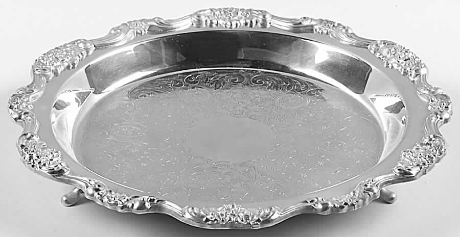 Lancaster Rose (Silverplate, Hollowware) Footed Pie Plate by Poole Silver -1