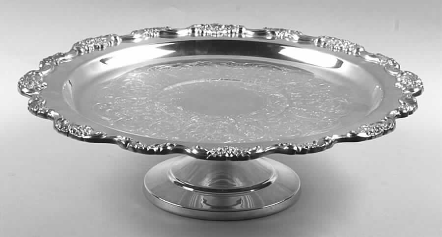 Lancaster Rose (Silverplate, Hollowware) Silverplate Cake Stand by Poole Silver -1