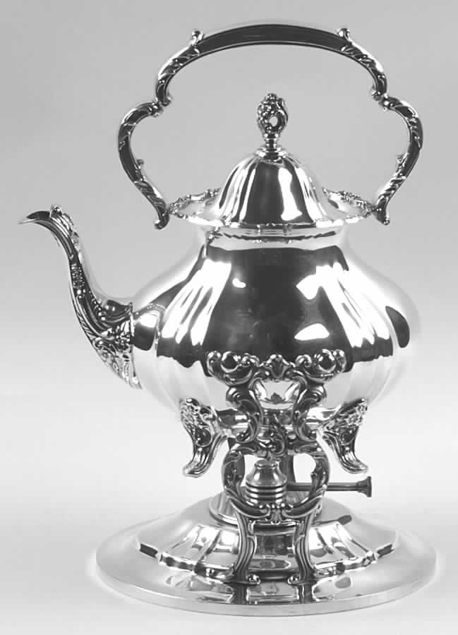 Lancaster Rose (Silverplate, Hollowware) Kettle, Stand & Burner by Poole Silver -1