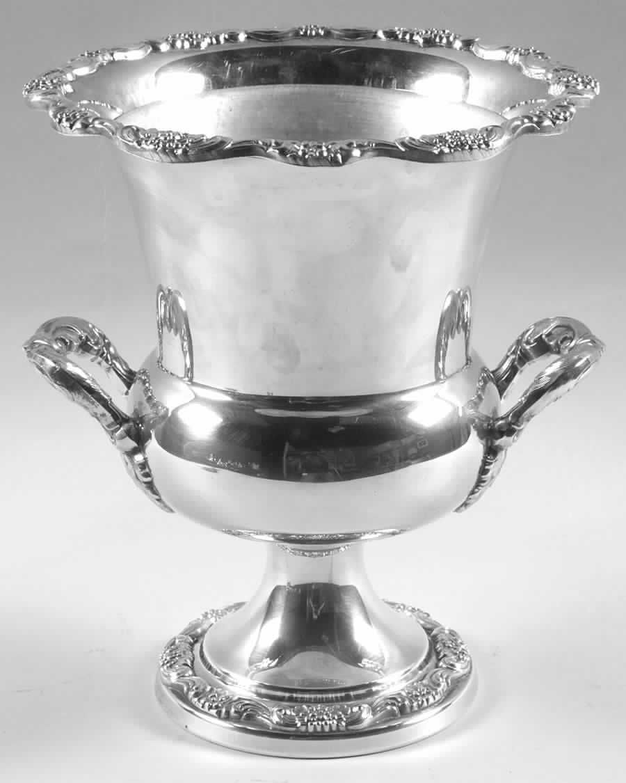 Lancaster Rose (Silverplate, Hollowware) Champagne/Wine Cooler with Metal Liner by Poole Silver -1