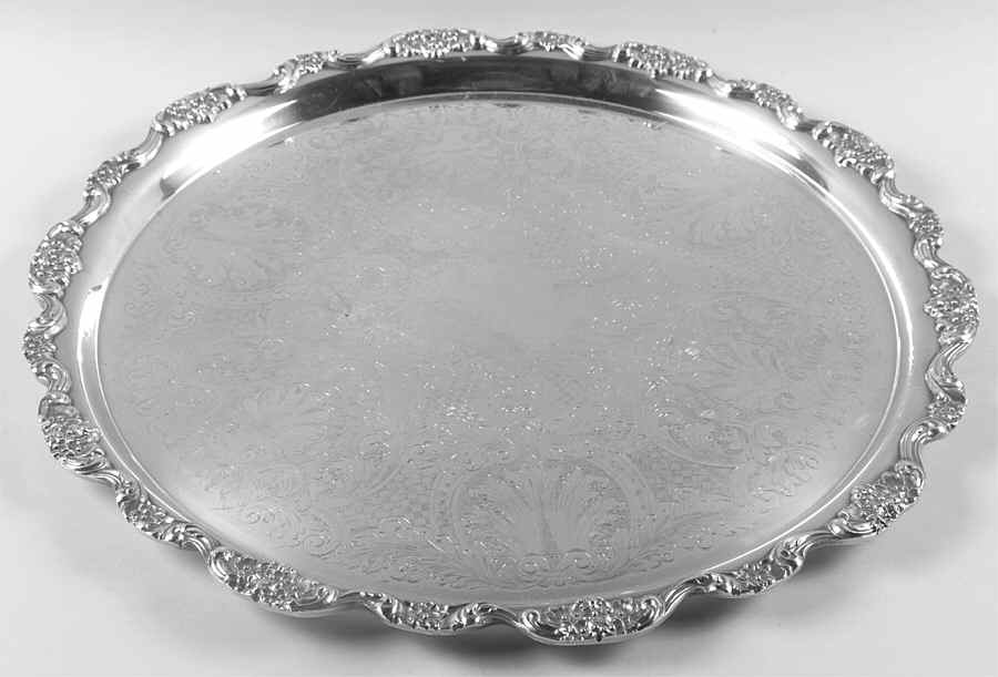 Lancaster Rose (Silverplate, Hollowware) Round Tray For Punch Bowl by Poole Silver -1