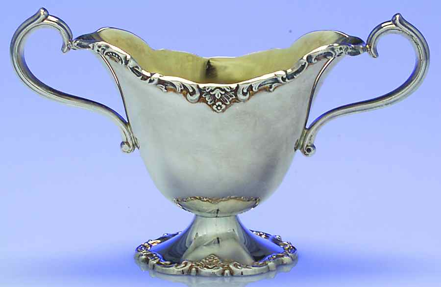 Lancaster Rose (Silverplate, Hollowware) Silverplate Open Sugar Bowl by Poole Silver -1