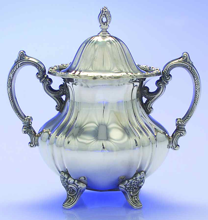 Lancaster Rose (Silverplate, Hollowware) Sugar Bowl & Lid by Poole Silver -1