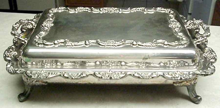 Lancaster Rose (Silverplate, Hollowware) Plated Divided Double Vegetable Bowl by Poole Silver -1