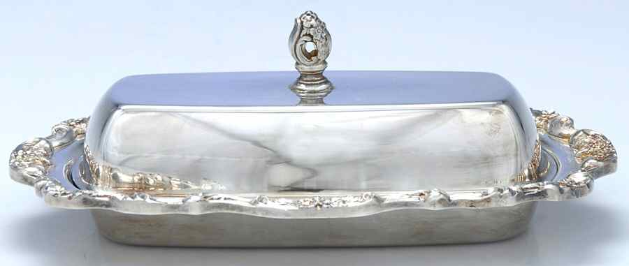 Lancaster Rose (Silverplate, Hollowware) 1/4lb Covered Butter with Liner by Poole Silver -1