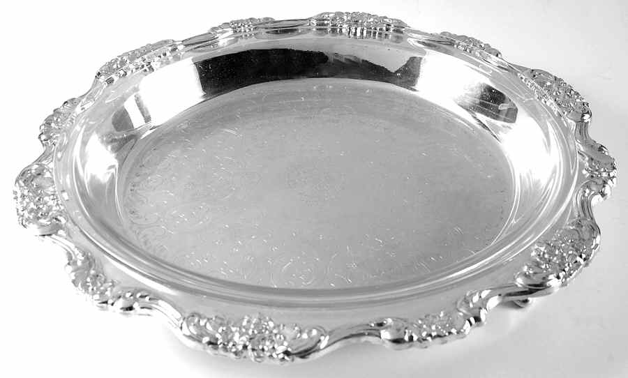 Lancaster Rose (Silverplate, Hollowware) Footed Pie Plate by Poole Silver -1