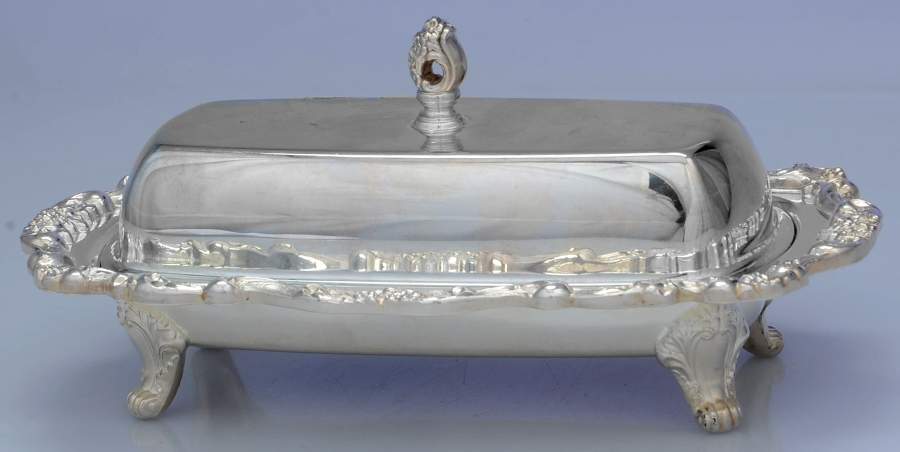 Lancaster Rose (Silverplate, Hollowware) 1/4 Pound Silverplate Butter Dish, No Liner by Poole Silver -1
