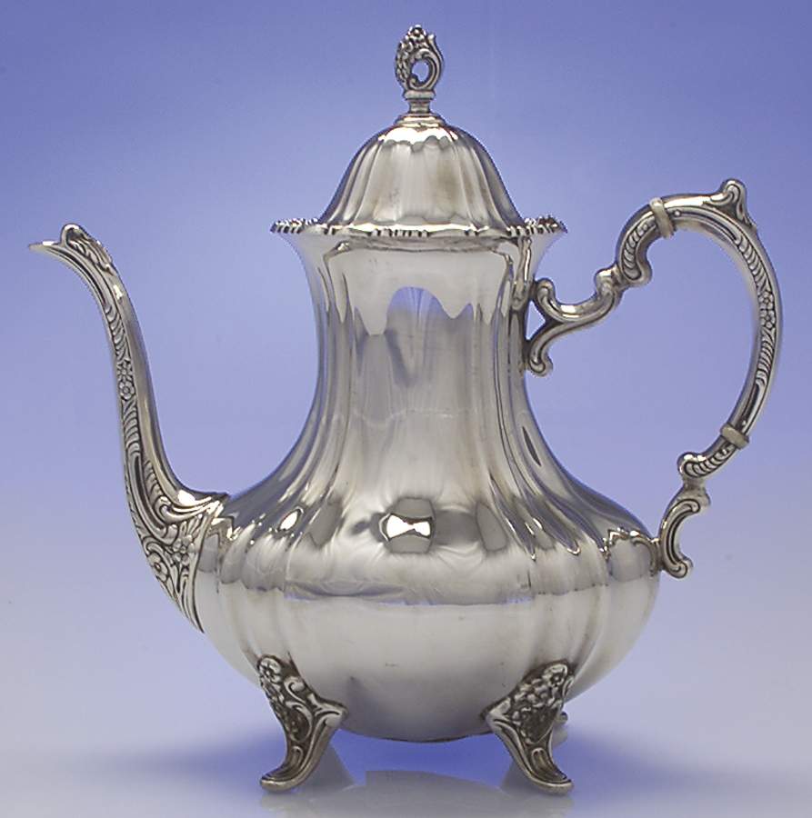 Lancaster Rose (Sterling, Hollowware) Coffee Pot by Poole Silver -1