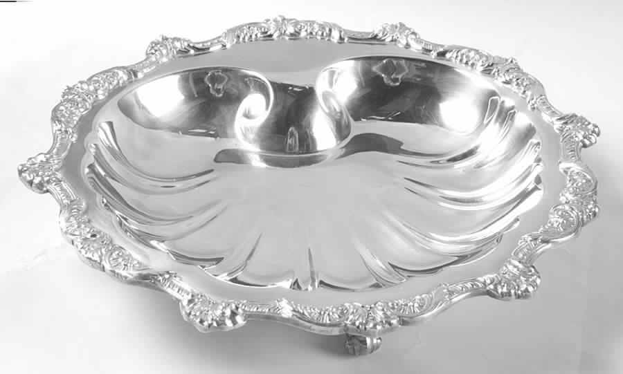 Silverplate Hollowware Footed Plated Round Centerpiece by Poole Silver -1