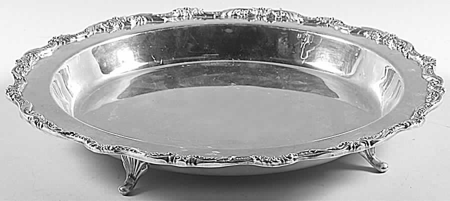 Old English (Silverplate, Hollowware) Footed Pie Plate by Poole Silver -1