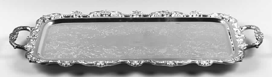 Old English (Silverplate, Hollowware) Rectangular 4-Toed Cocktail Tray by Poole Silver -1
