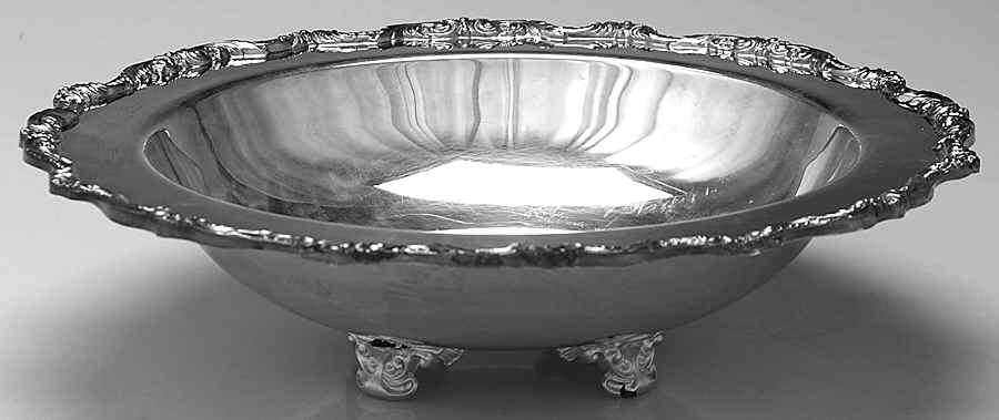 Old English (Silverplate, Hollowware) Footed Plated Round Centerpiece by Poole Silver -1