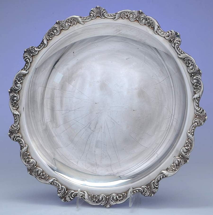 Old English (Silverplate, Hollowware) 15" Round Tray by Poole Silver -1