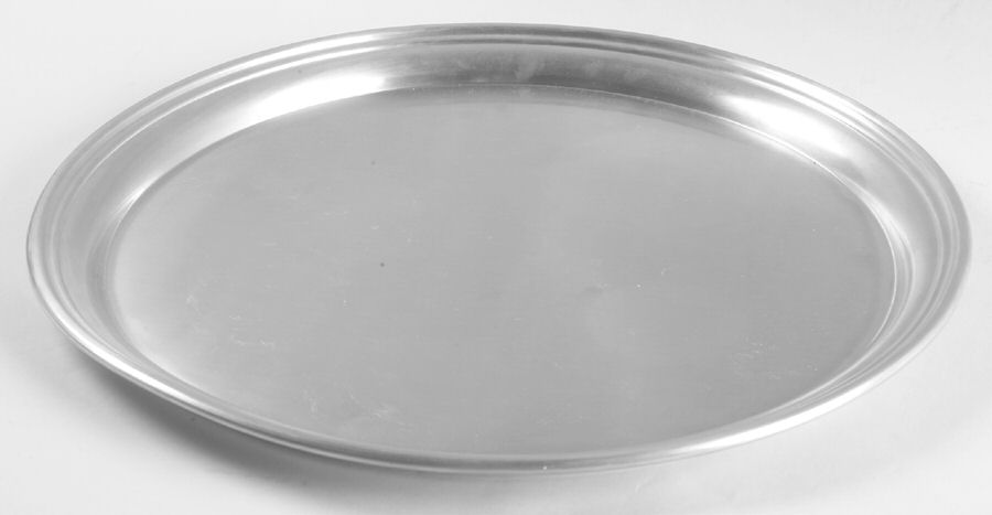 Pewter Hollowware Large Round Tray by Preisner-1