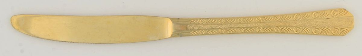 Gold Hammered Rose (Gold Electroplate) Modern Solid Knife by Present-1