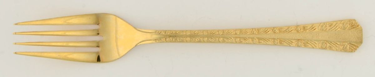 Gold Hammered Rose (Gold Electroplate) Fork by Present-1