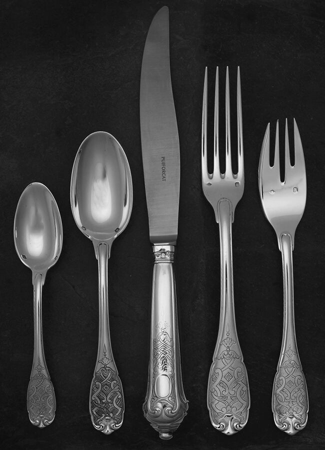 Elysee (Sterling, No Monograms) 5 Piece Dinner Size Setting by Puiforcat-1