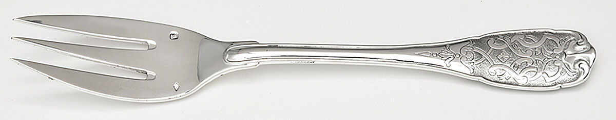 Elysee (Sterling, No Monograms) Dessert Fork by Puiforcat-1
