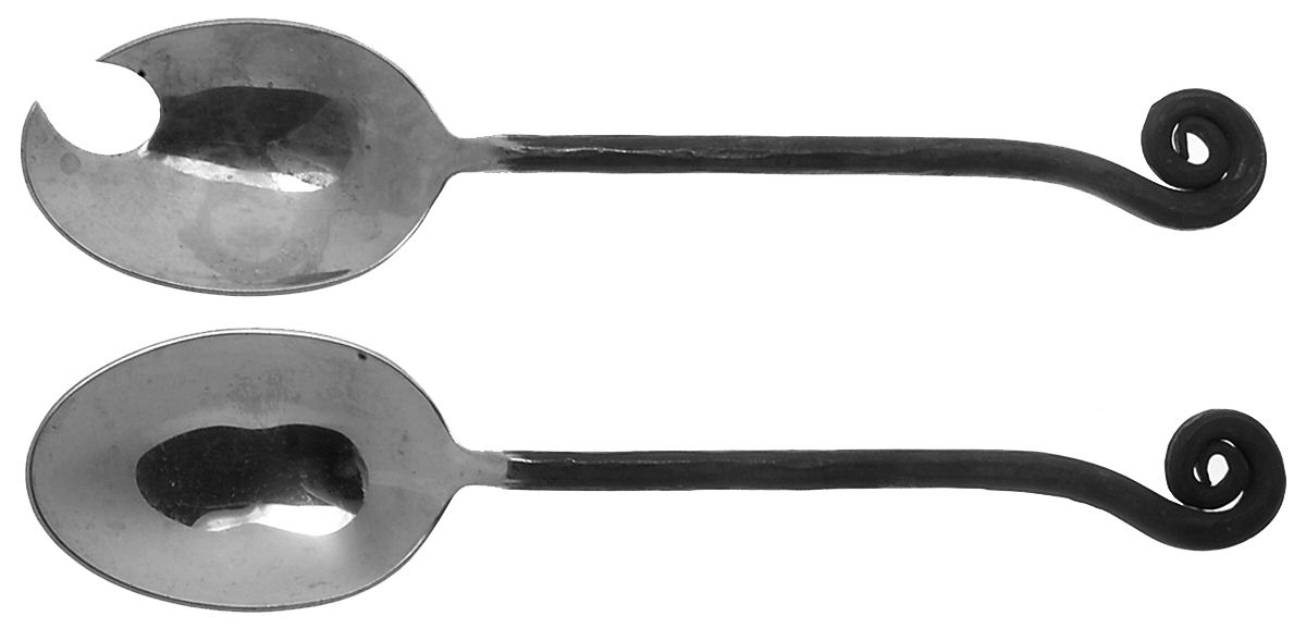 Fiddlehead (Stainless) Solid Oversized Serving Salad Set by Pottery Barn-1