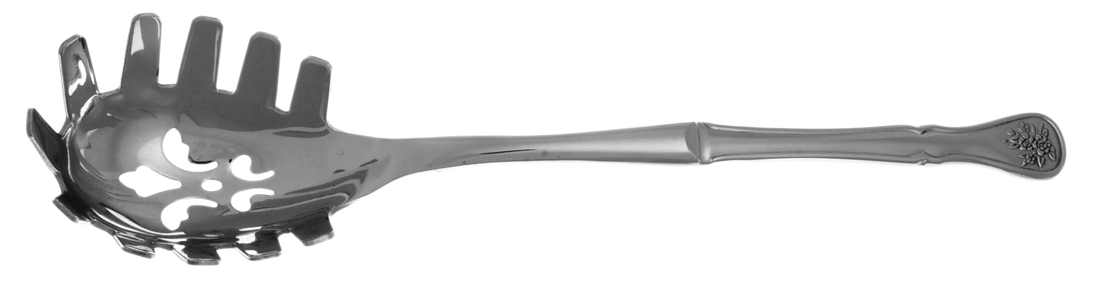 Tea Rose (Stainless) Pasta Server with Stainless Bowl HC by Pfaltzgraff-1