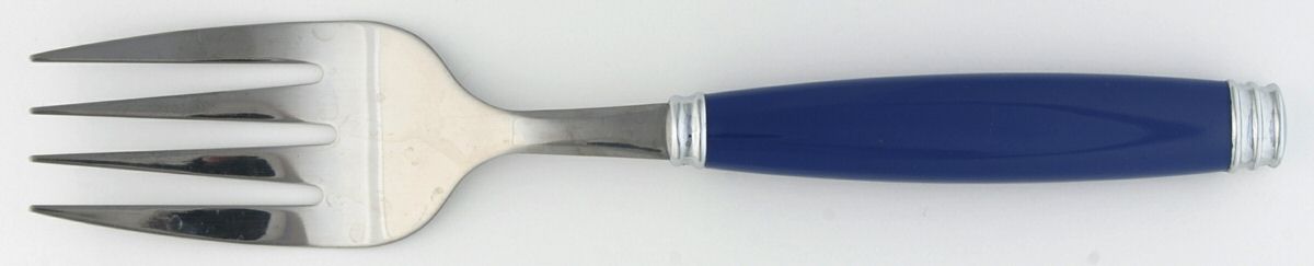Tabletones-Blue Medium Solid Cold Meat Serving Fork by Pfaltzgraff-1