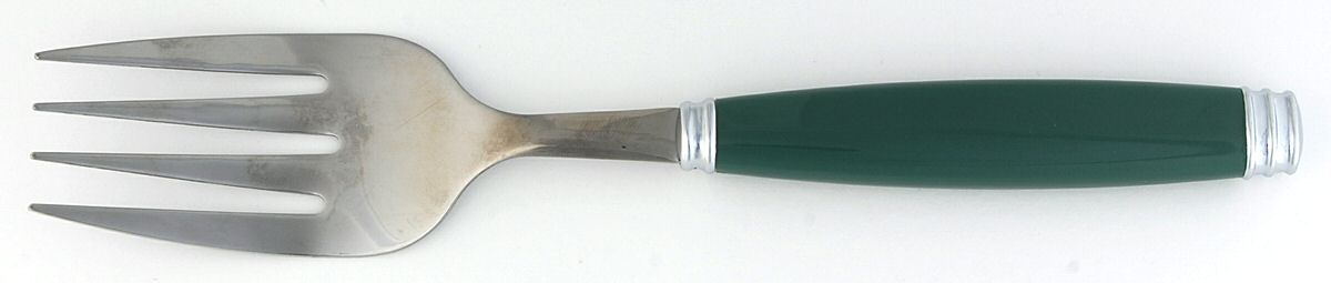 Tabletones-Green Medium Solid Cold Meat Serving Fork by Pfaltzgraff-1