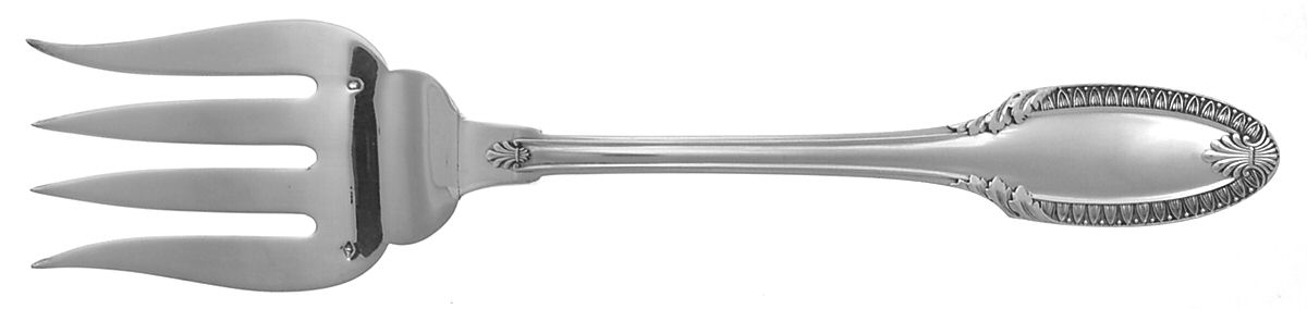 Percier (Sterling) Medium Solid Cold Meat Serving Fork by Puiforcat-1