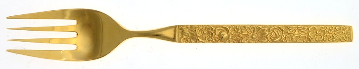 Florentine-Gold (Gold Electroplate) Individual Salad Fork by Present-1