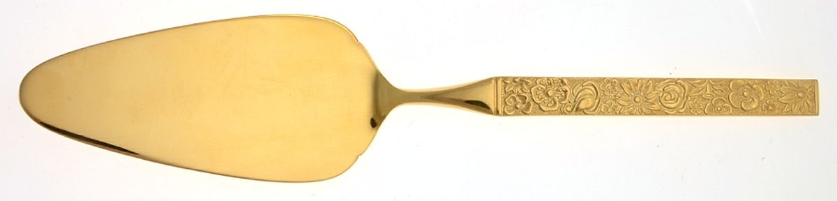 Florentine-Gold (Gold Electroplate) Solid Pie Server by Present-1